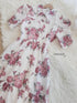 Orange Collar Floral Print Half Sleeves Mid-Length Dresses